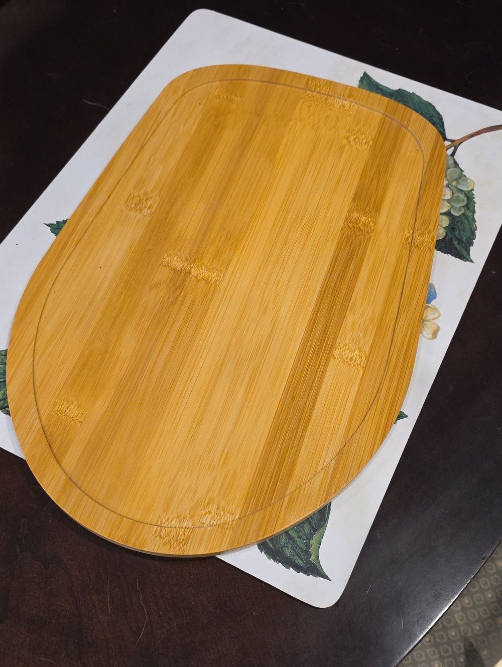 Bamboo Oval Mixer Sliding Board - Natural Honey Tone